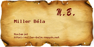 Miller Béla névjegykártya